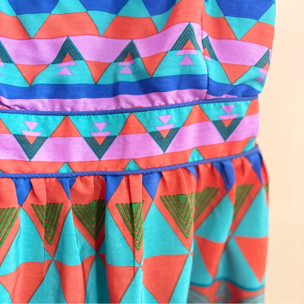 Multicolor Geometric Backless Dress ☀️ - Picture 4 of 14